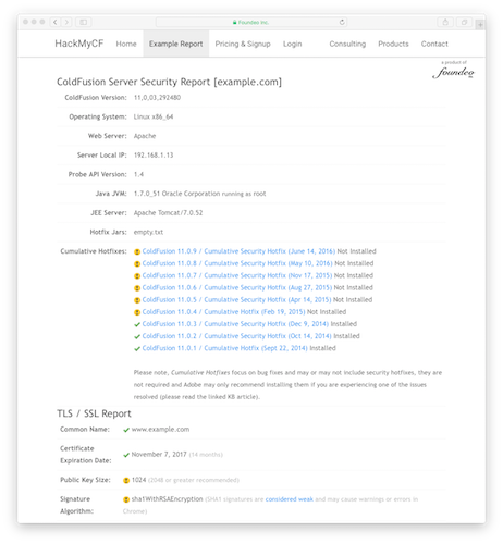 ColdFusion Security Scanner